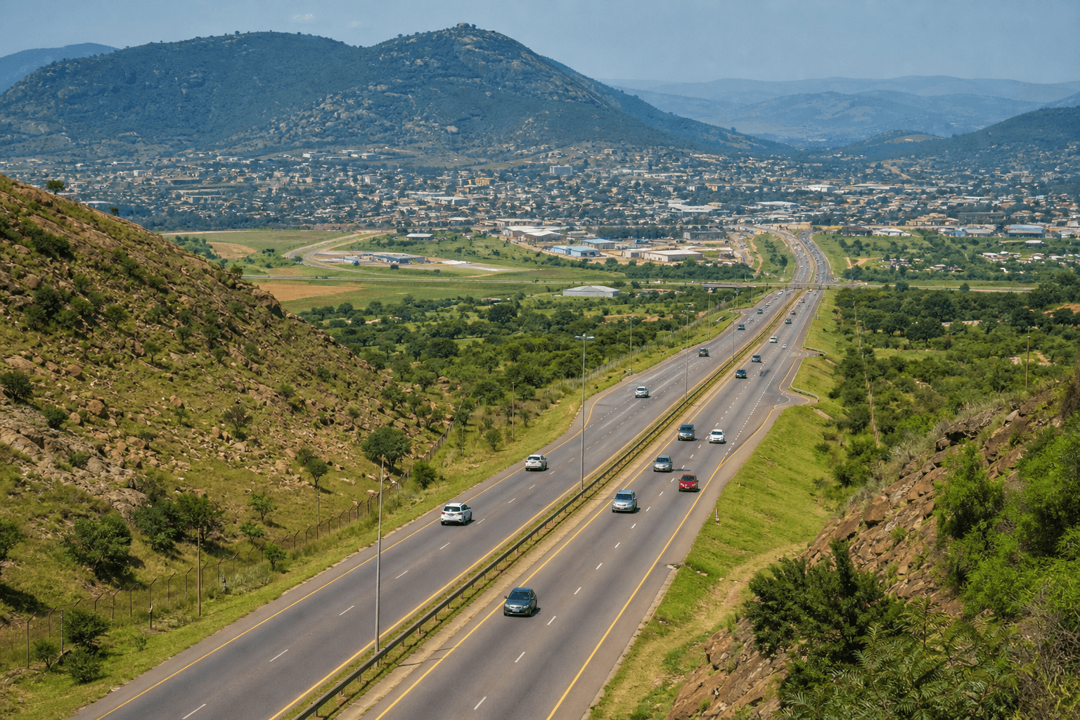 The road connecting Eswatini's cities